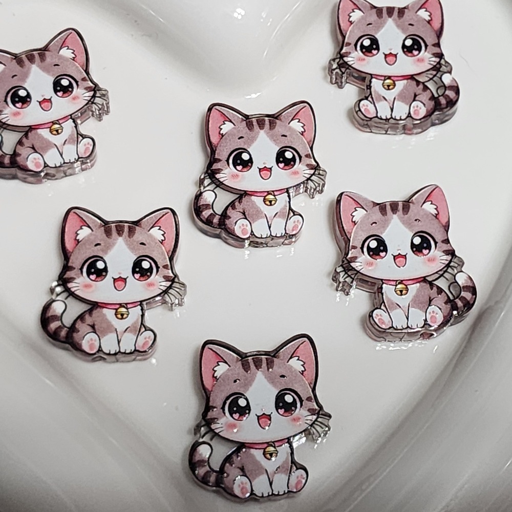 Cat Beads 2 Pcs Focal Bead Beaded Pen Crafts Phone Chain Acrylic Charms
